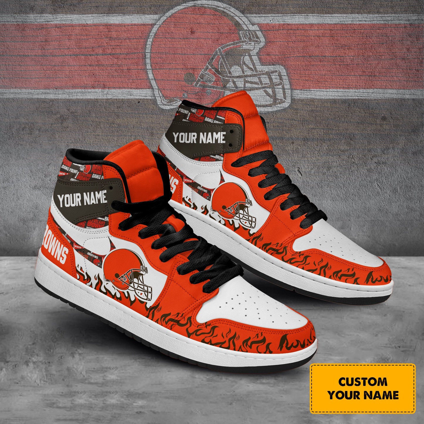Ideafootwear Cleveland Browns AJ1 High Sneakers Shoes For Men And Women
