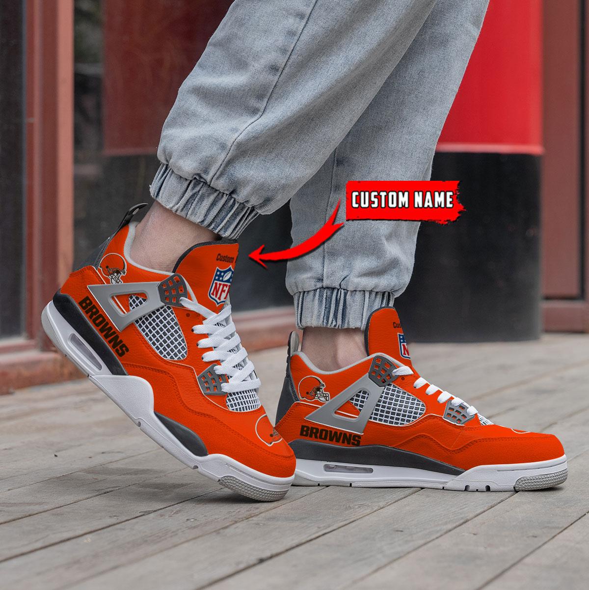 Ideafootwear Cleveland Browns AJ4 Sneakers Shoes For Men And Women
