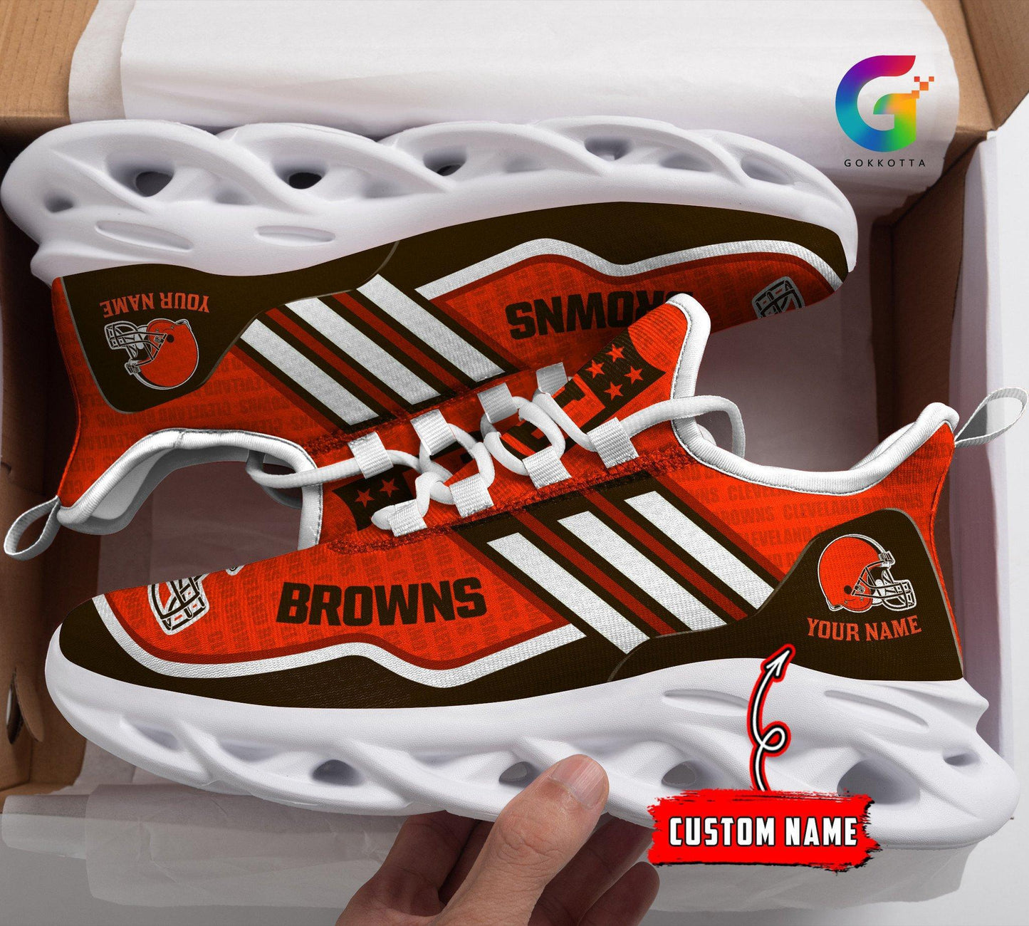Ideafootwear Cleveland Browns Max Soul Shoes Sneakers For Men And Women