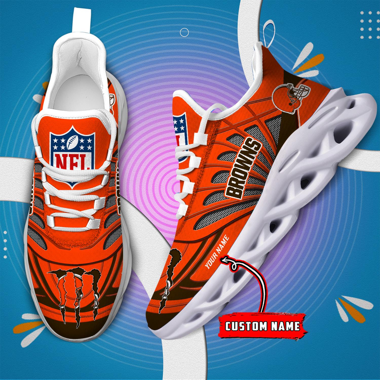 Ideafootwear Cleveland Browns Max Soul Shoes Sneakers For Men And Women