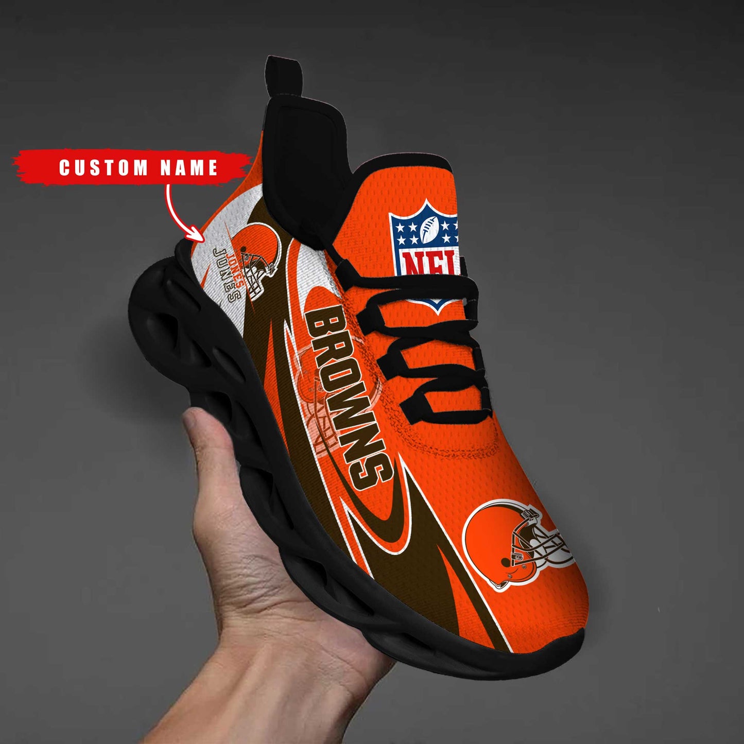 Ideafootwear Cleveland Browns Max Soul Shoes Sneakers For Men And Women