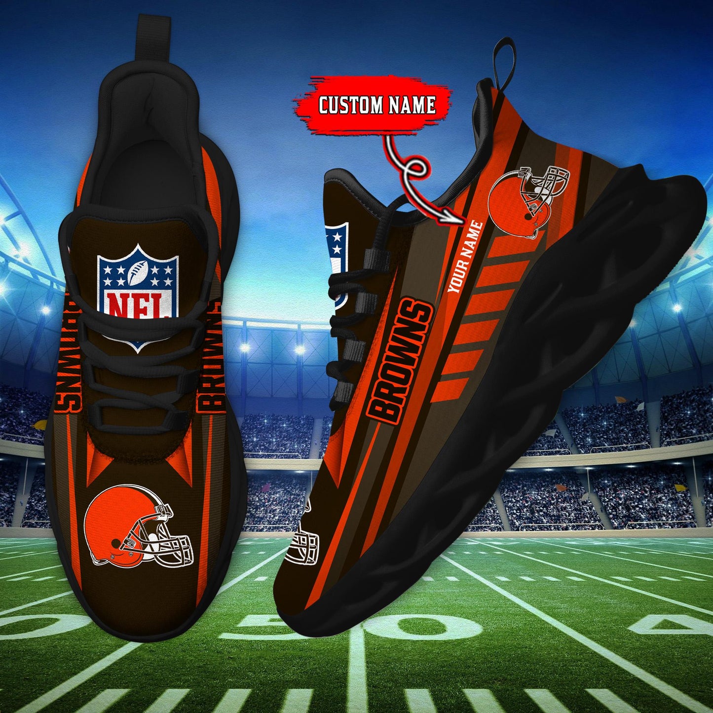 Ideafootwear Cleveland Browns Max Soul Shoes Sneakers For Men And Women