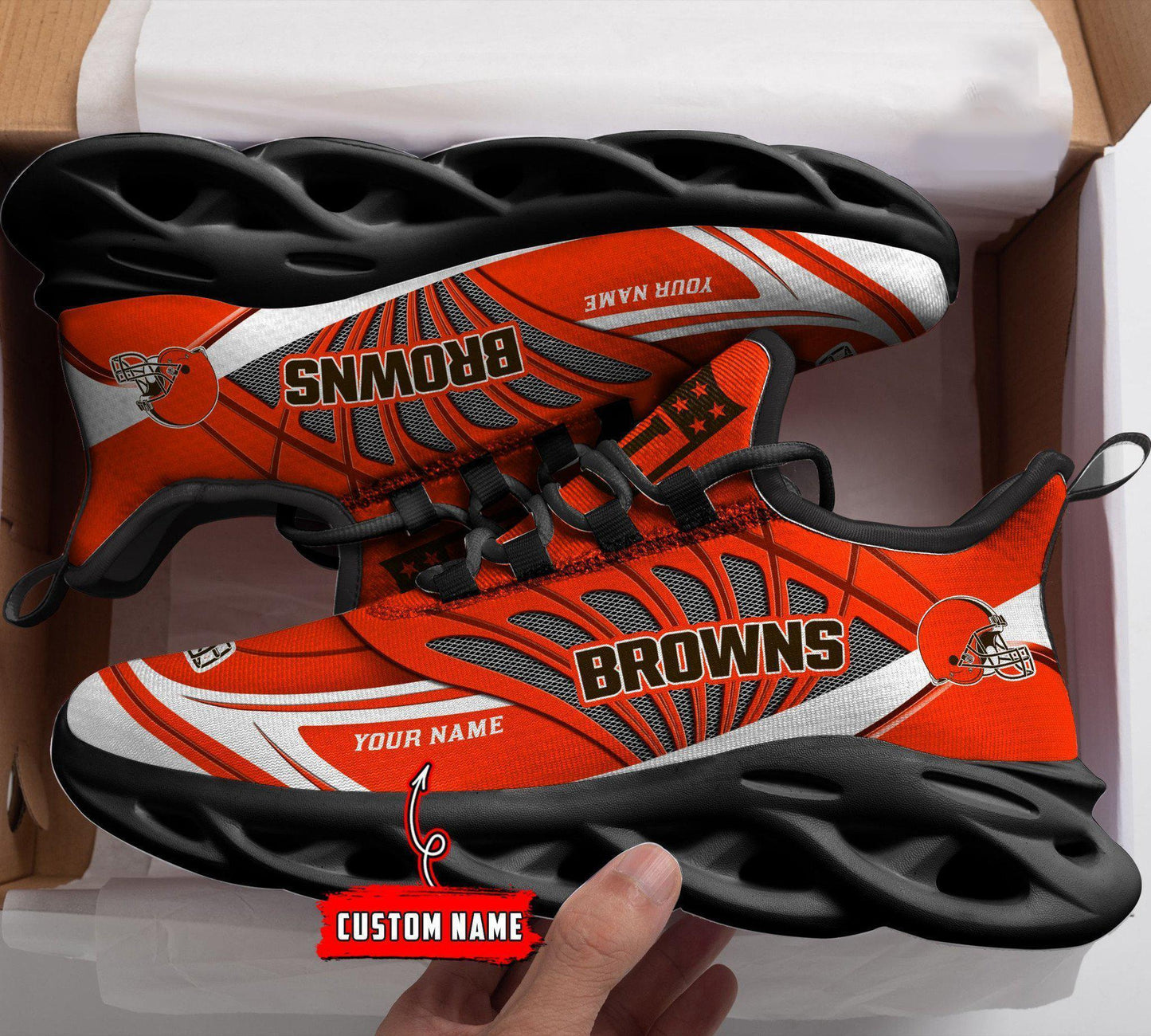 Ideafootwear Cleveland Browns Max Soul Shoes Sneakers For Men And Women