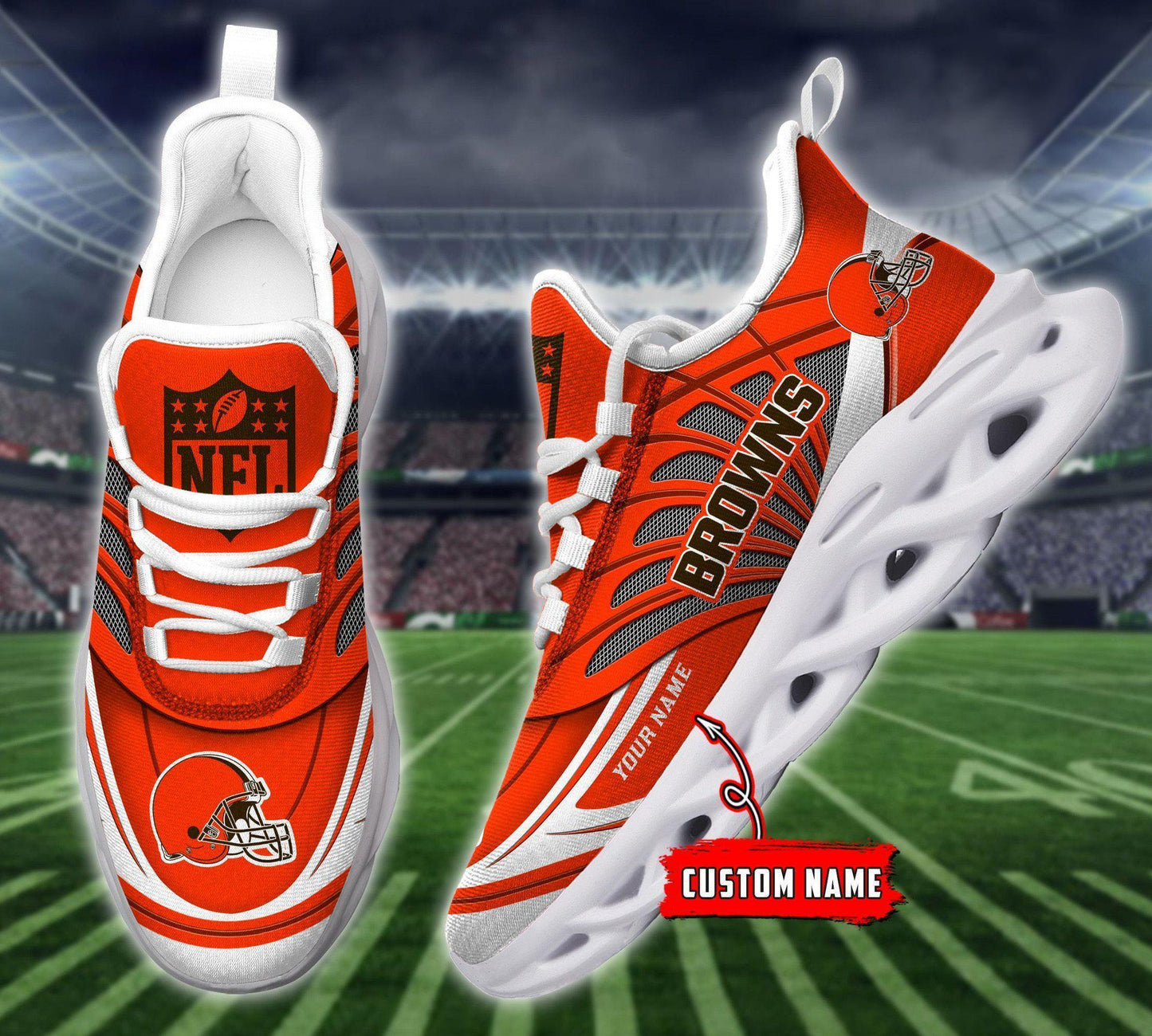 Ideafootwear Cleveland Browns Max Soul Shoes Sneakers For Men And Women