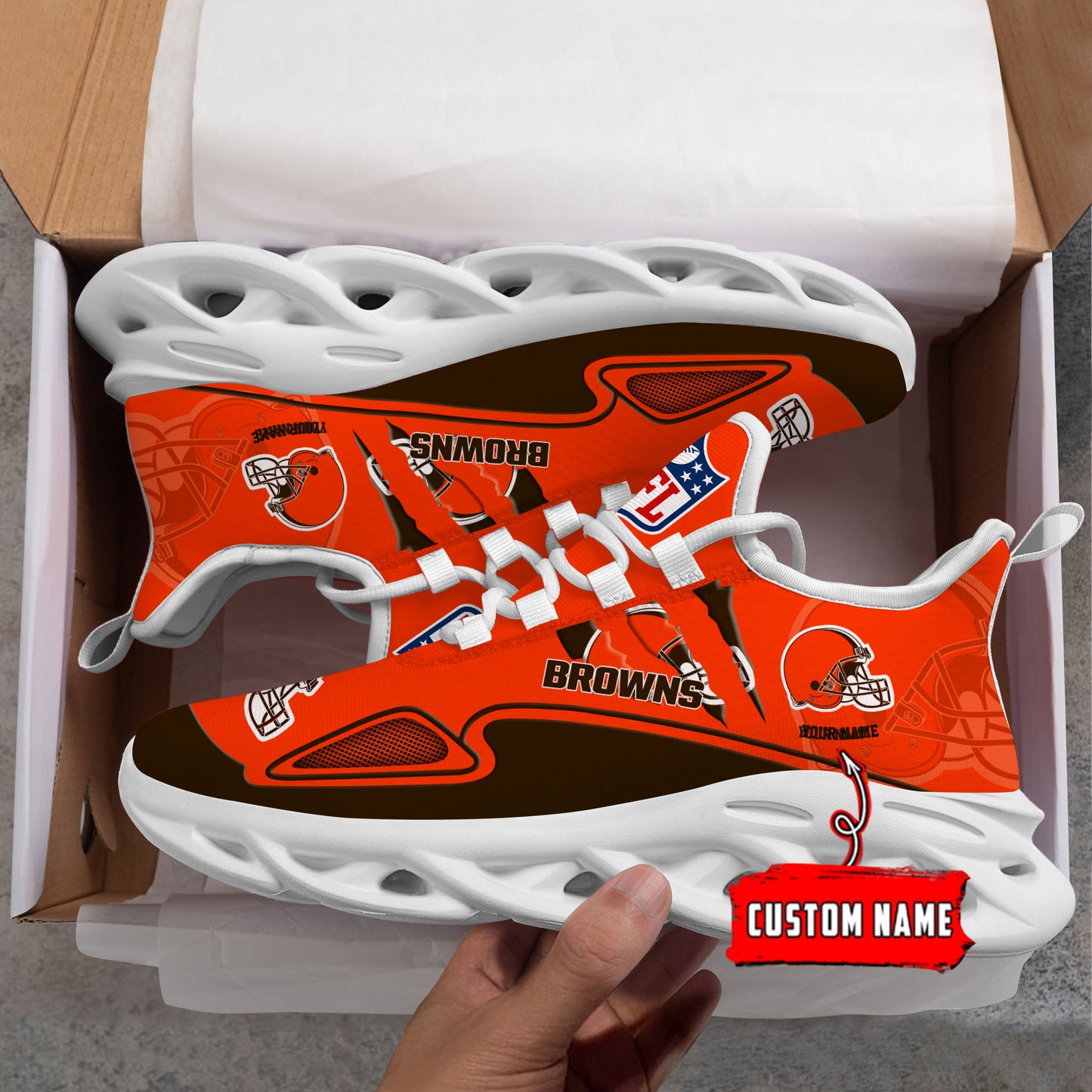 Ideafootwear Cleveland Browns Max Soul Shoes Sneakers For Men And Women