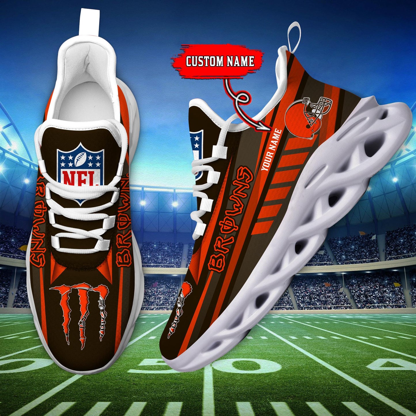 Ideafootwear Cleveland Browns Max Soul Shoes Sneakers For Men And Women