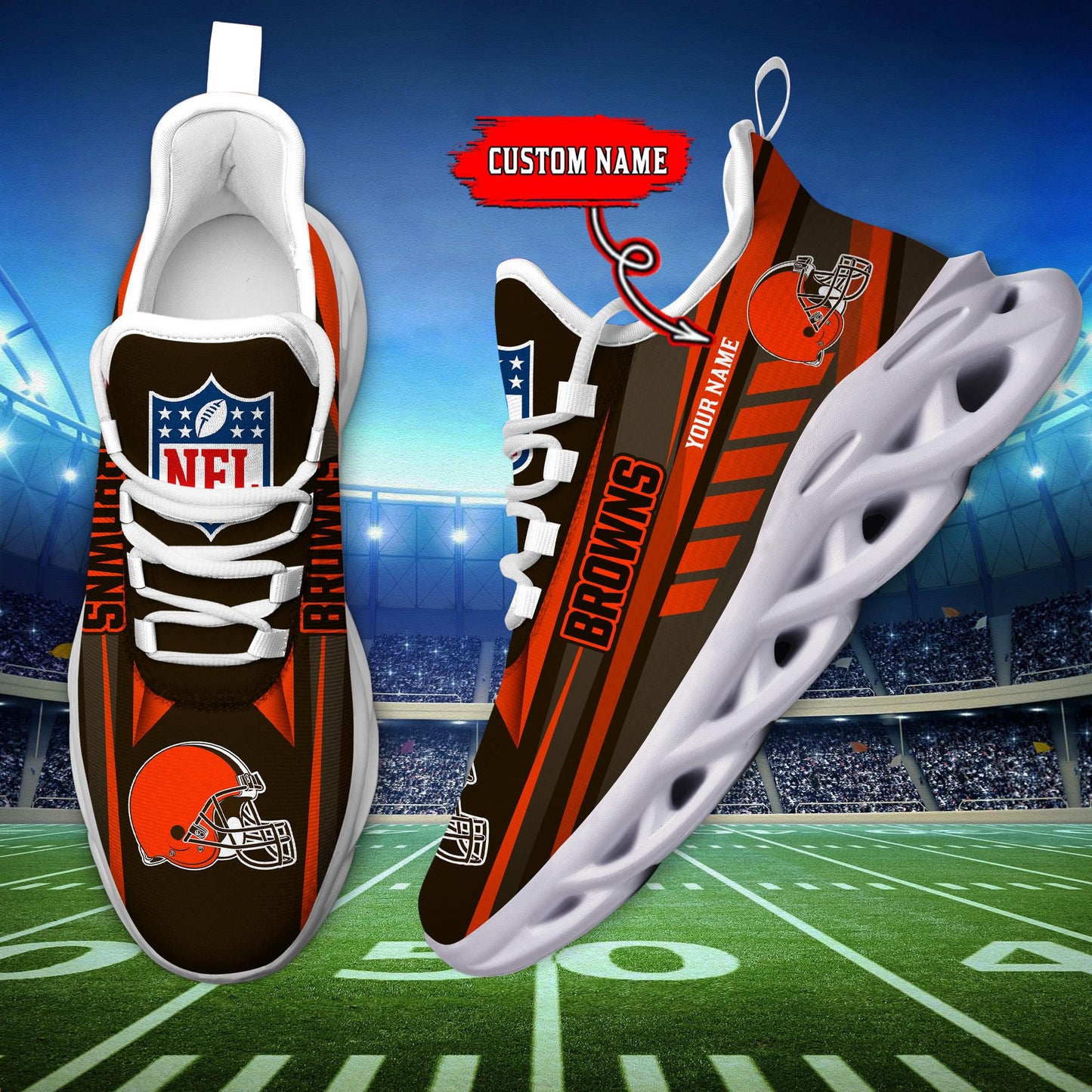 Ideafootwear Cleveland Browns Max Soul Shoes Sneakers For Men And Women