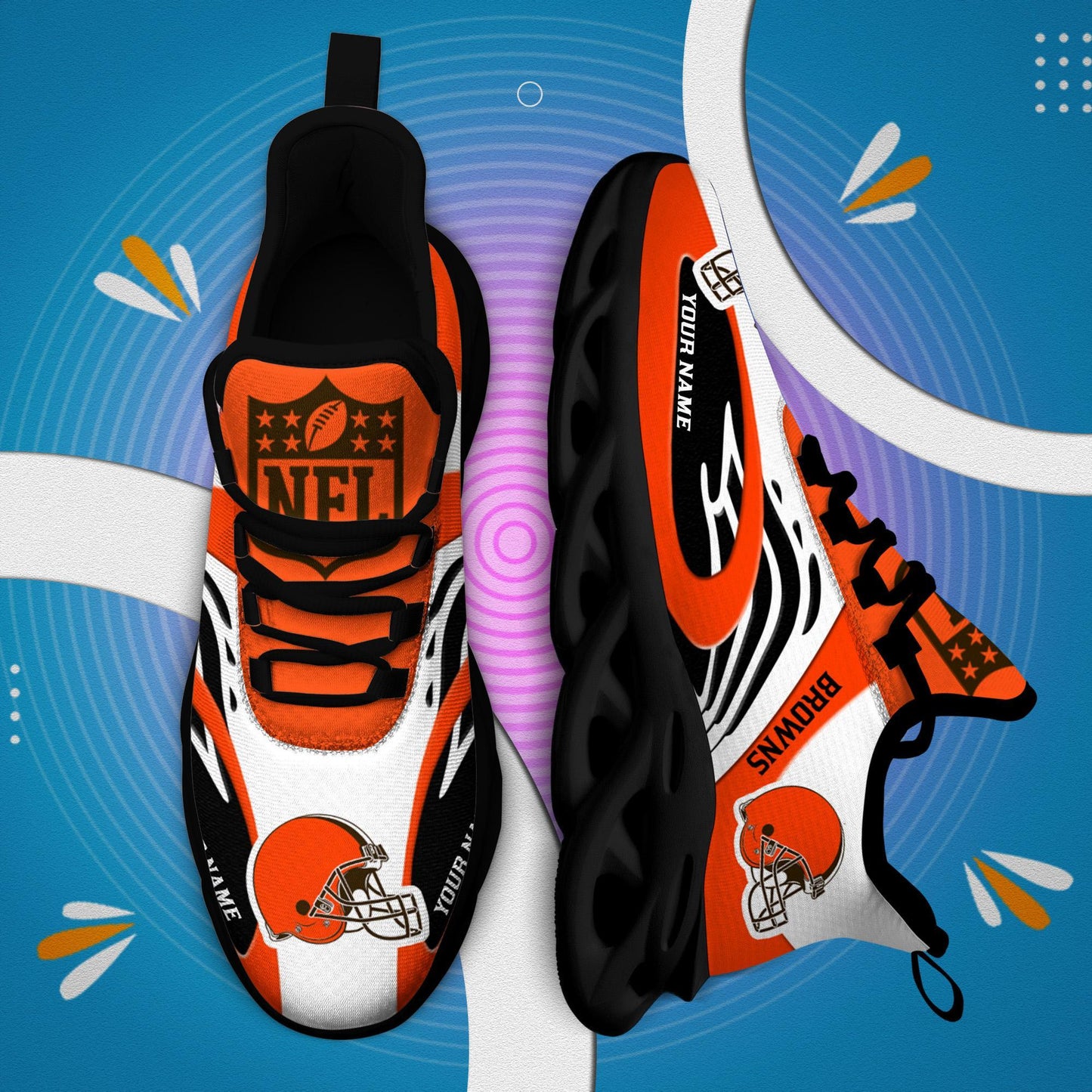 Ideafootwear Cleveland Browns Max Soul Shoes Sneakers For Men And Women