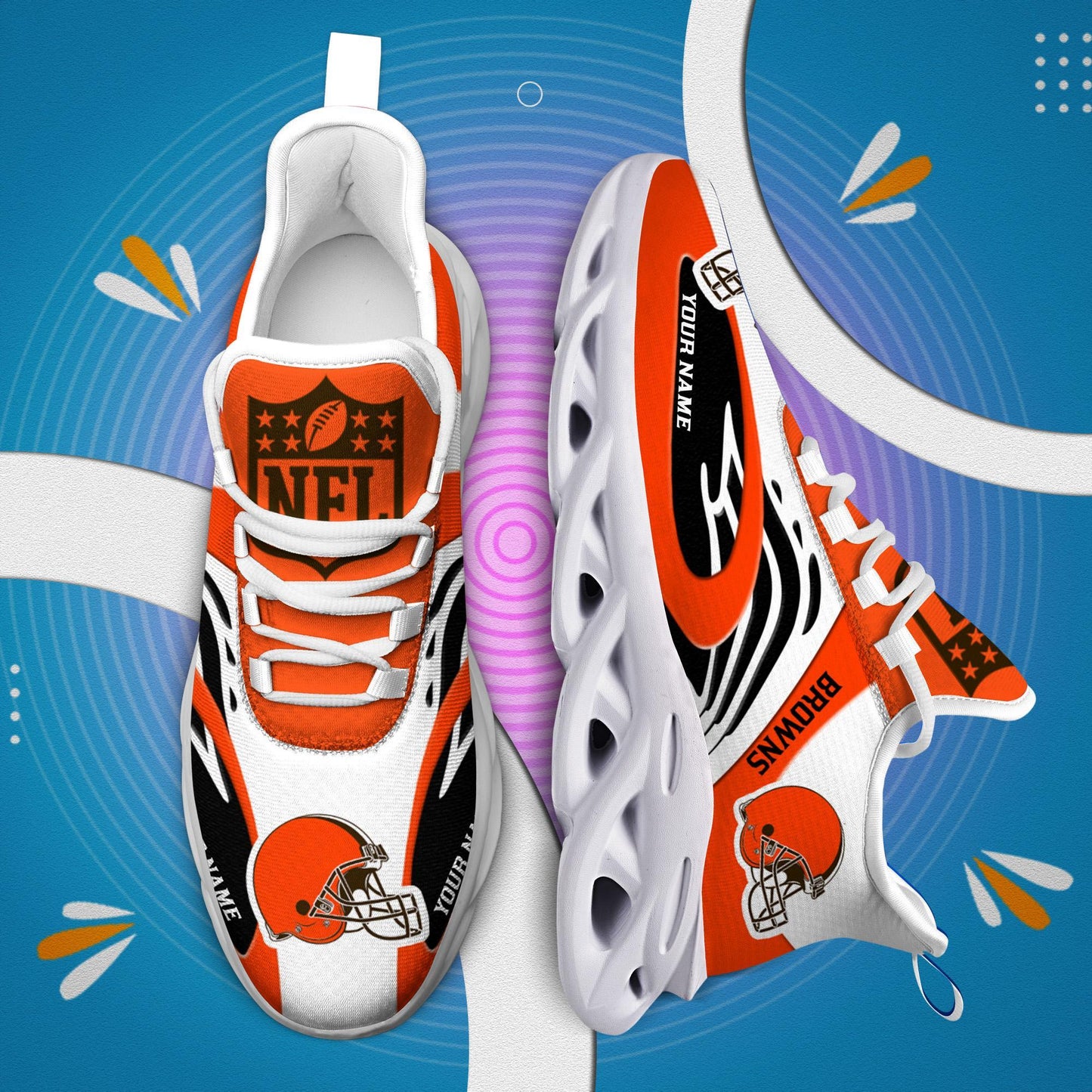 Ideafootwear Cleveland Browns Max Soul Shoes Sneakers For Men And Women