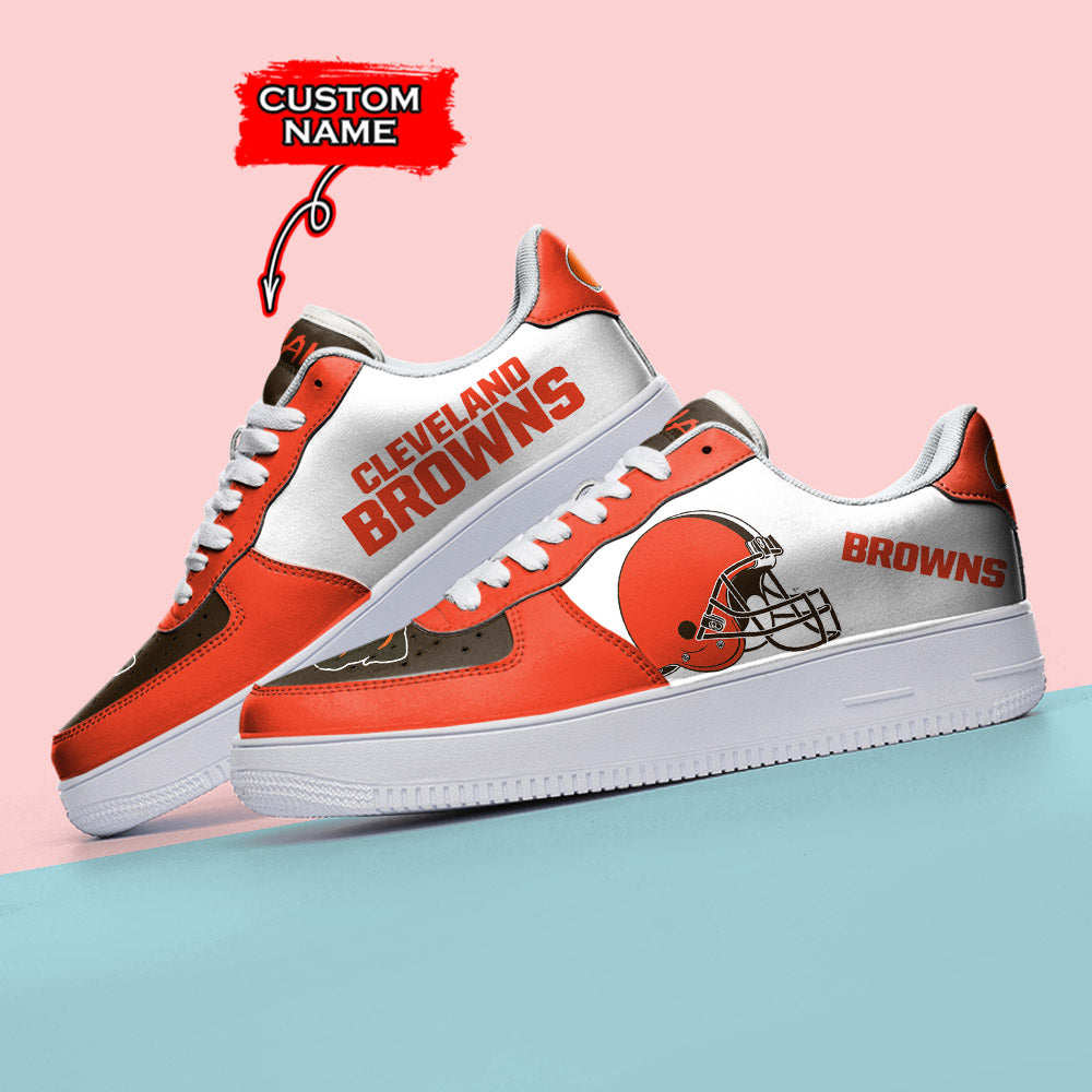 Ideafootwear Cleveland Browns NFL Air Low-Top Sneakers Shoes For Men And Women