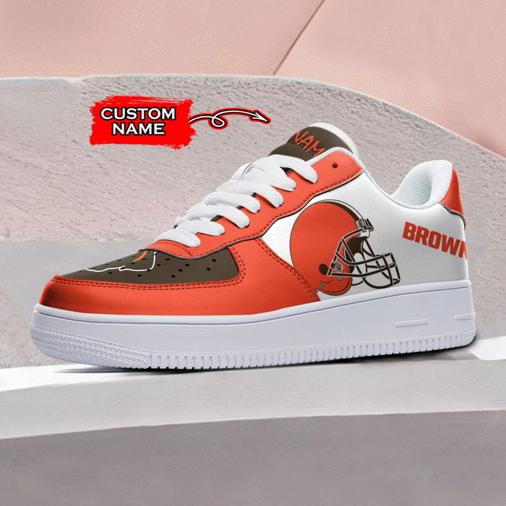 Ideafootwear Cleveland Browns NFL Air Low-Top Sneakers Shoes For Men And Women