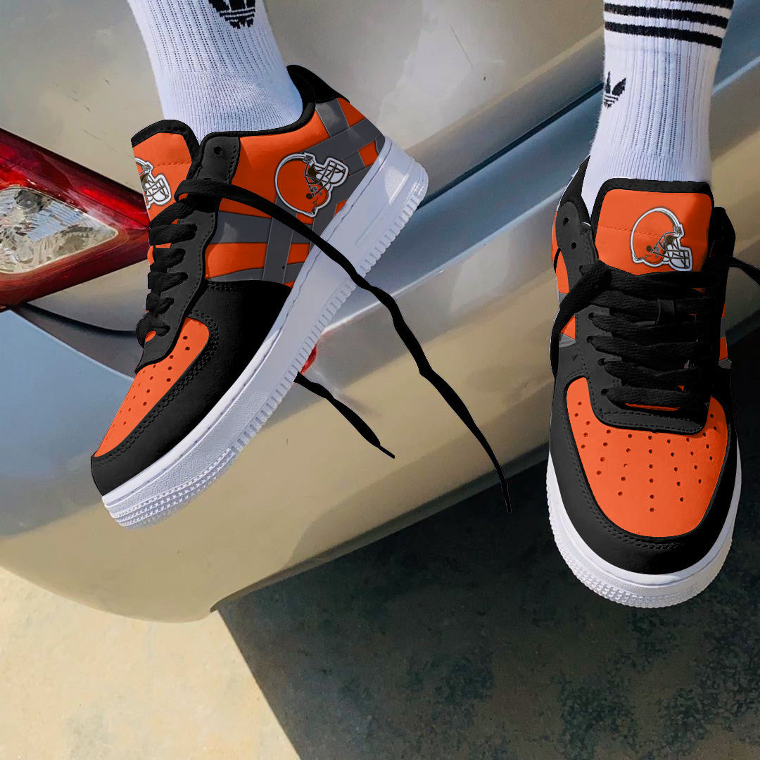 Ideafootwear Cleveland Browns NFL Air Low-Top Sneakers Shoes For Men And Women