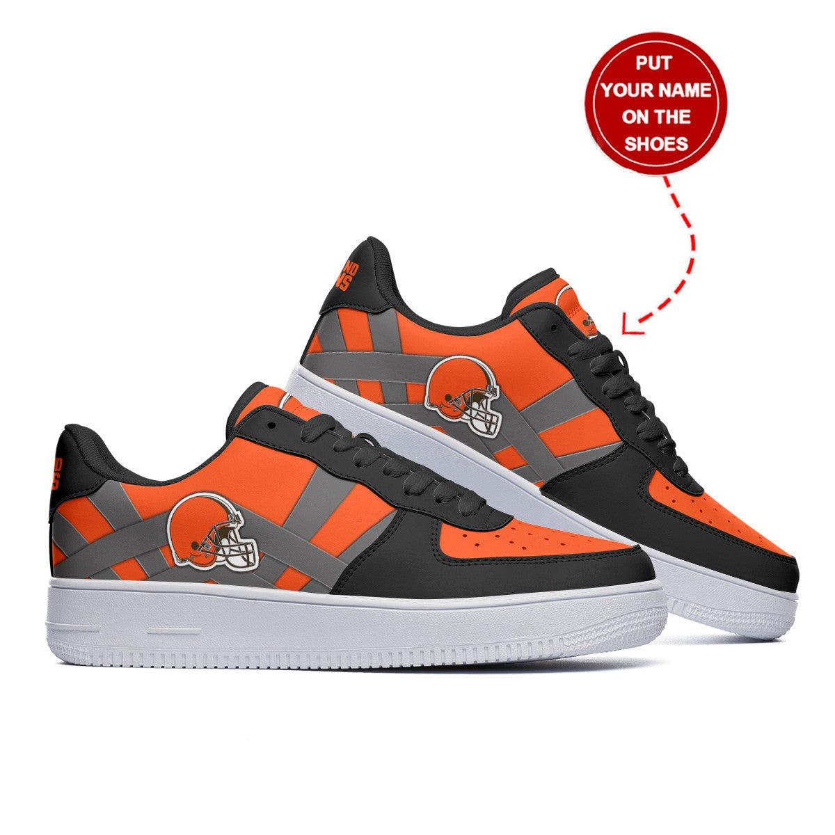 Ideafootwear Cleveland Browns NFL Air Low-Top Sneakers Shoes For Men And Women