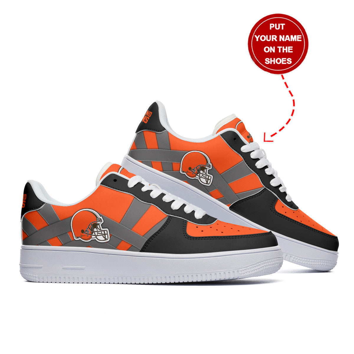 Ideafootwear Cleveland Browns NFL Air Low-Top Sneakers Shoes For Men And Women