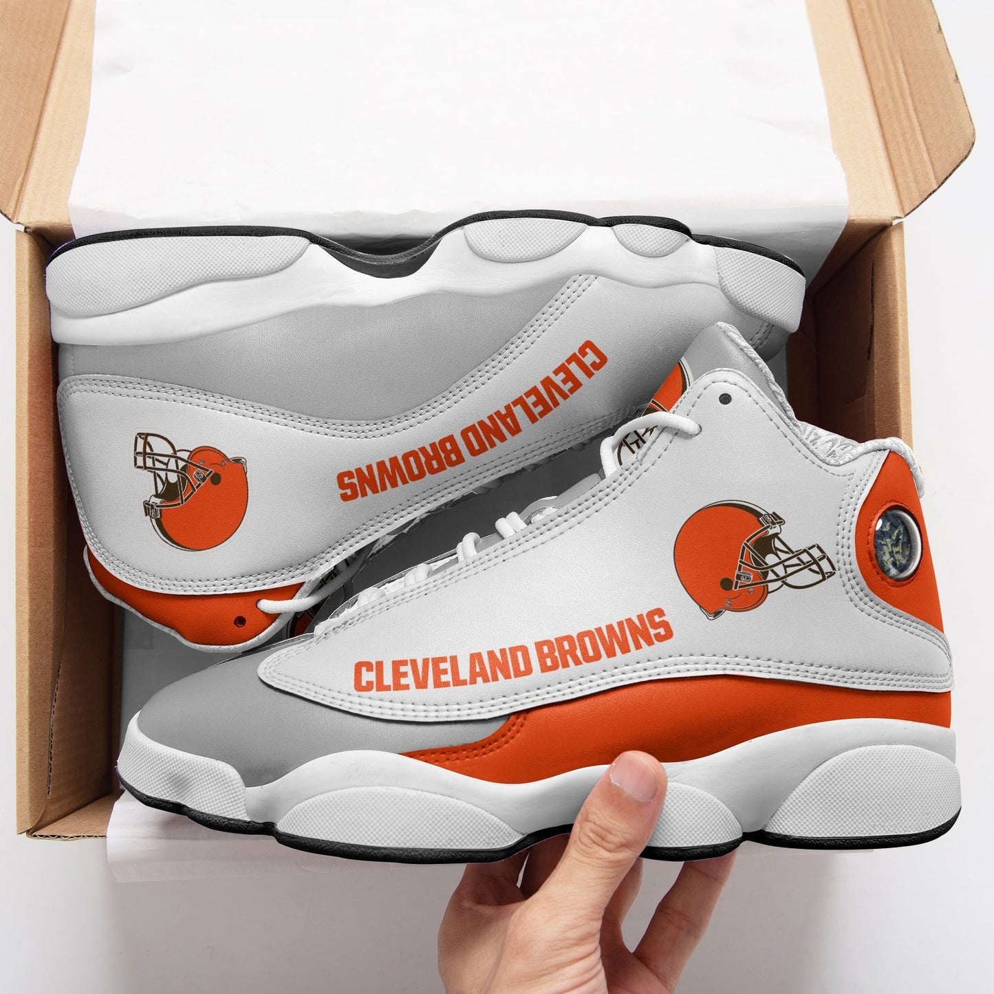 Ideafootwear Cleveland Browns NFL AJ13 Sneakers Shoes For Men And Women