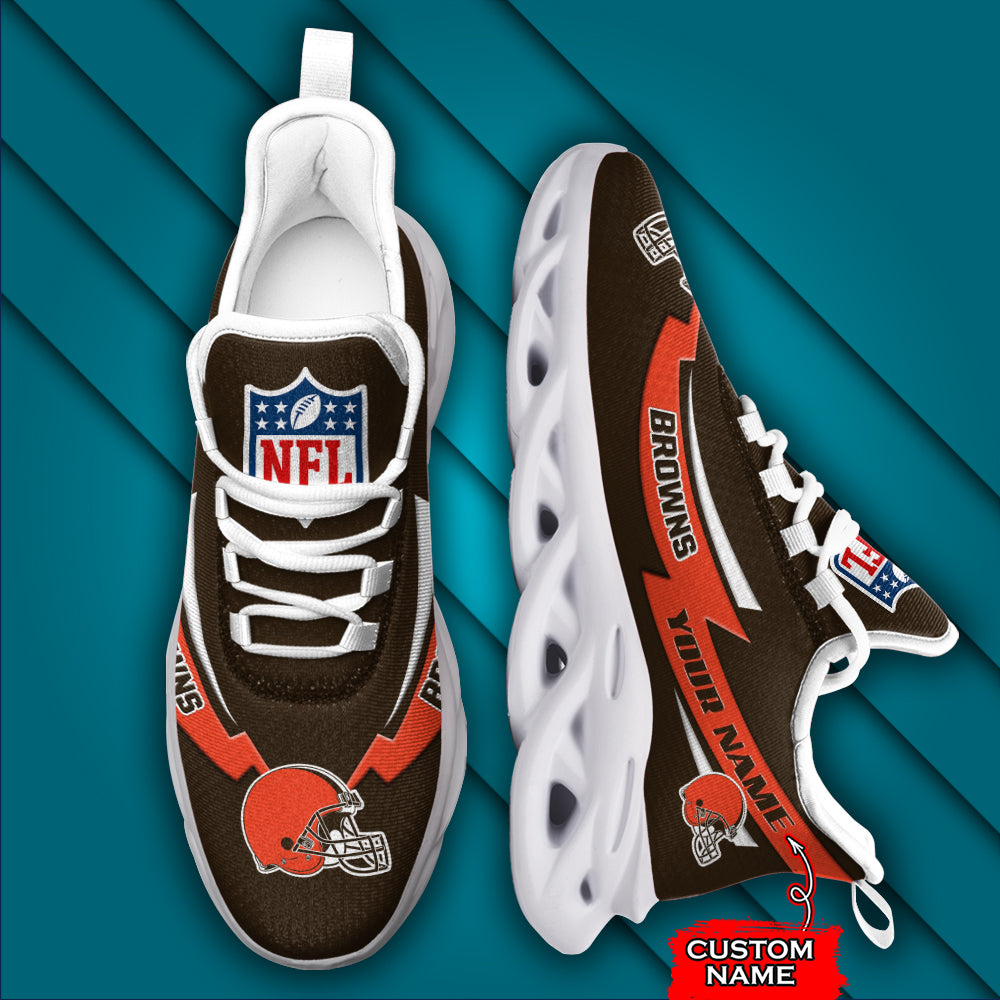 Ideafootwear Cleveland Browns NFL Max Soul Shoes Sneakers For Men And Women