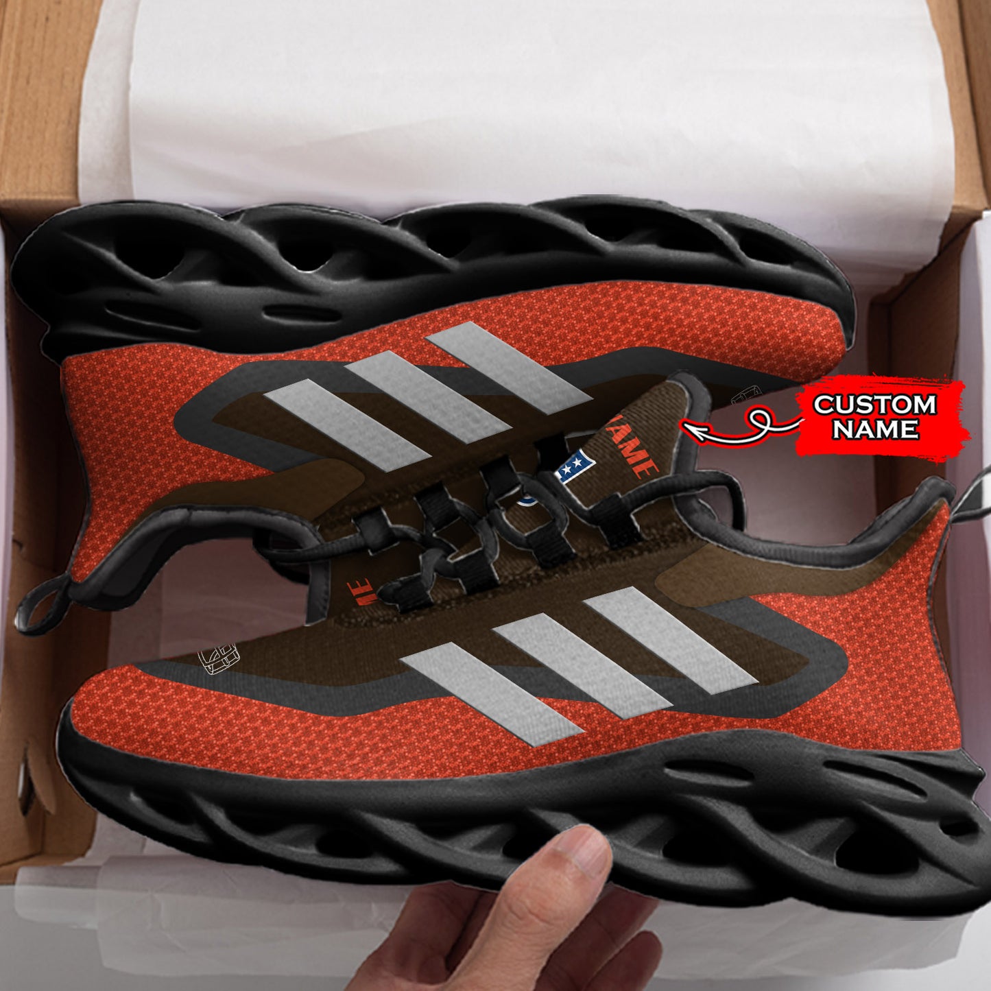 Ideafootwear Cleveland Browns NFL Max Soul Shoes Sneakers For Men And Women