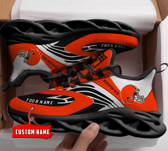 Ideafootwear Cleveland Browns NFL Max Soul Shoes Sneakers For Men And Women