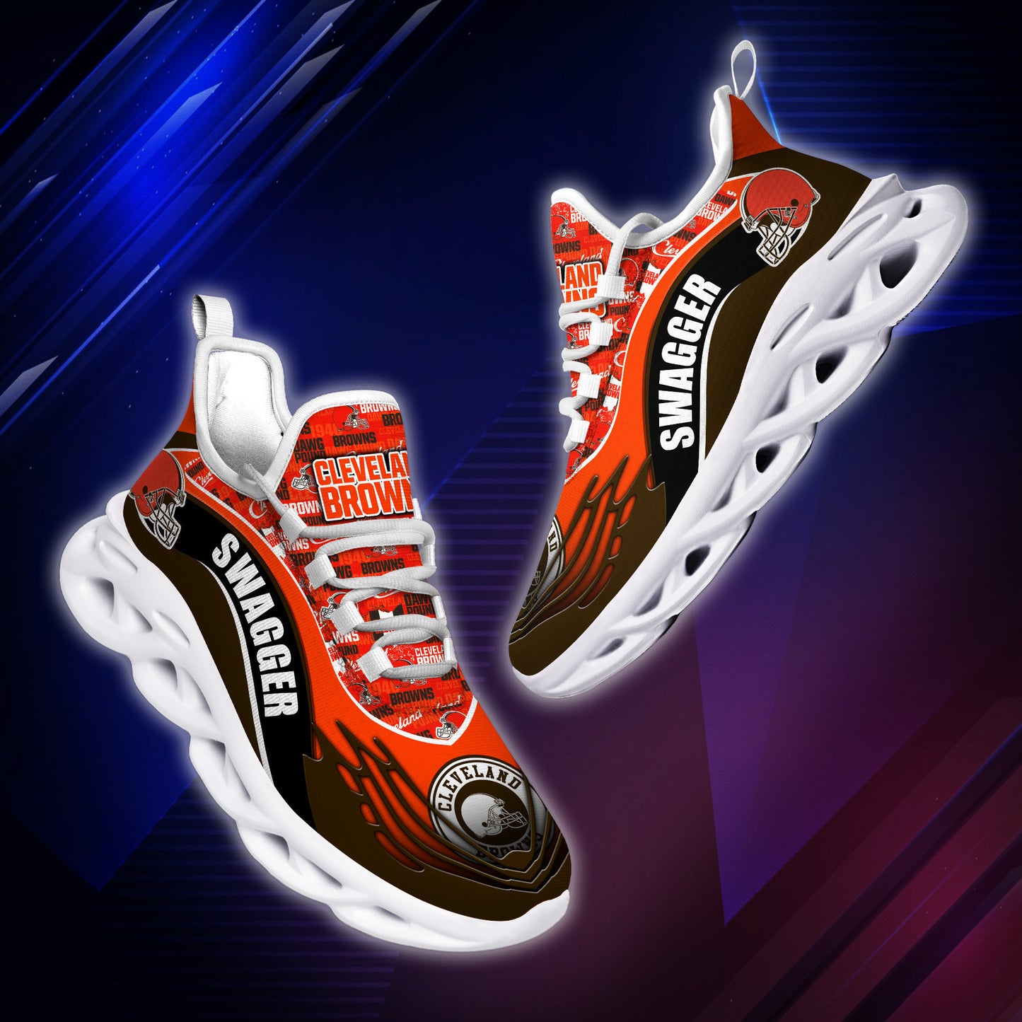 Ideafootwear Cleveland Browns NFL Max Soul Shoes Sneakers For Men And Women