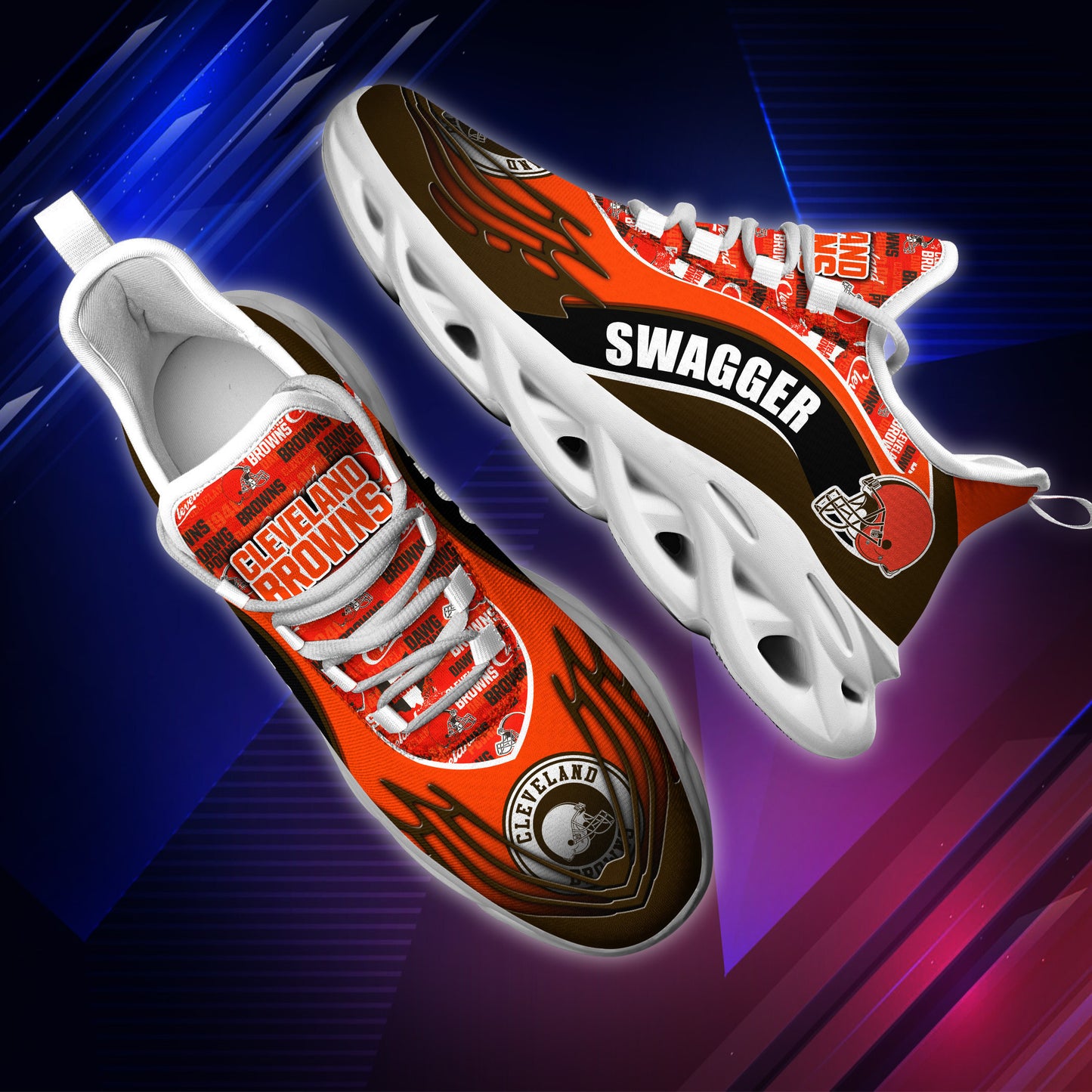 Ideafootwear Cleveland Browns NFL Max Soul Shoes Sneakers For Men And Women