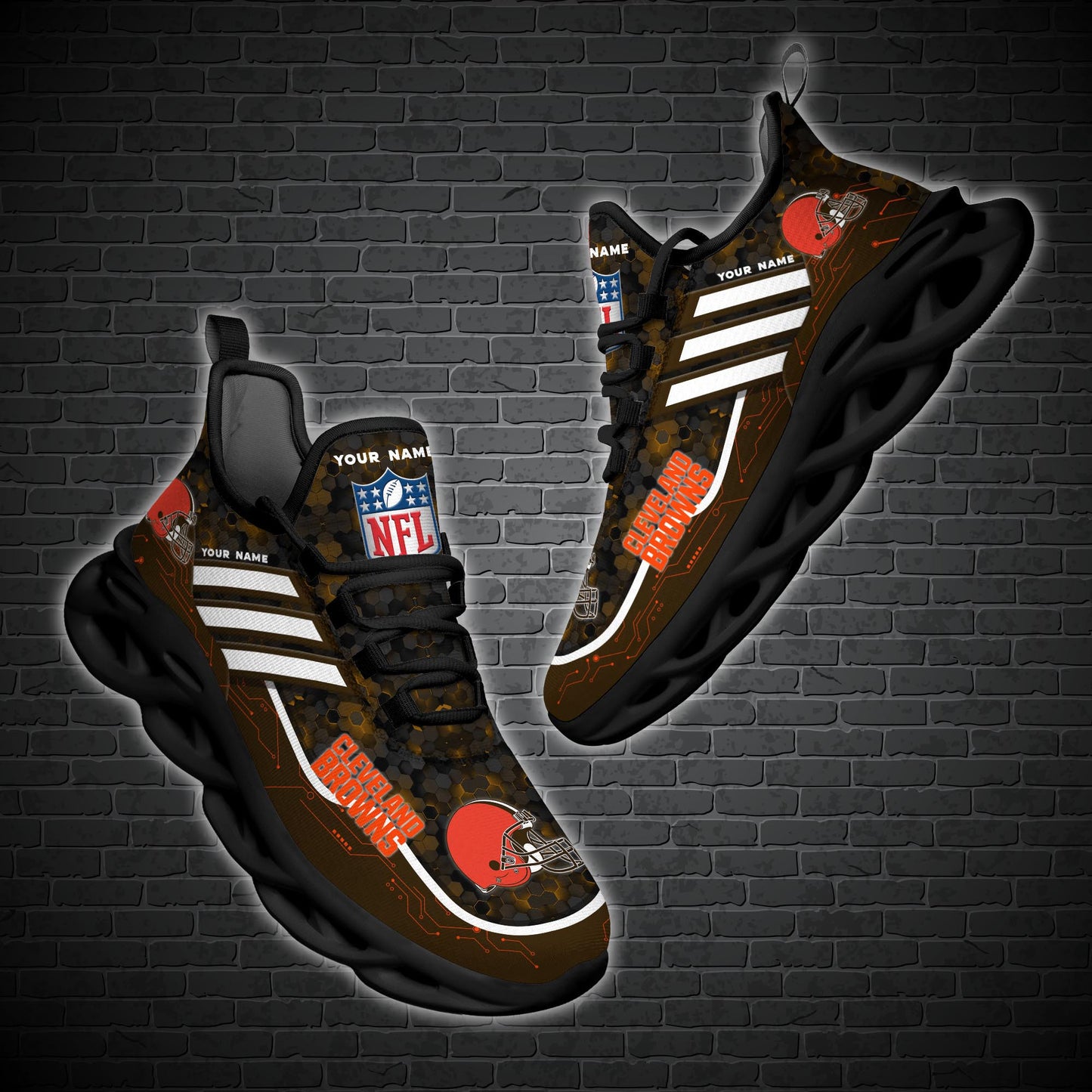 Ideafootwear Cleveland Browns NFL Max Soul Shoes Sneakers For Men And Women