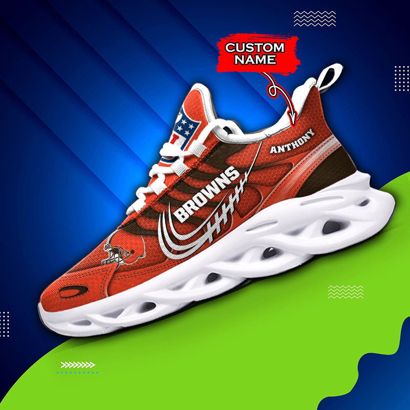 Ideafootwear Cleveland Browns NFL Max Soul Shoes Sneakers For Men And Women