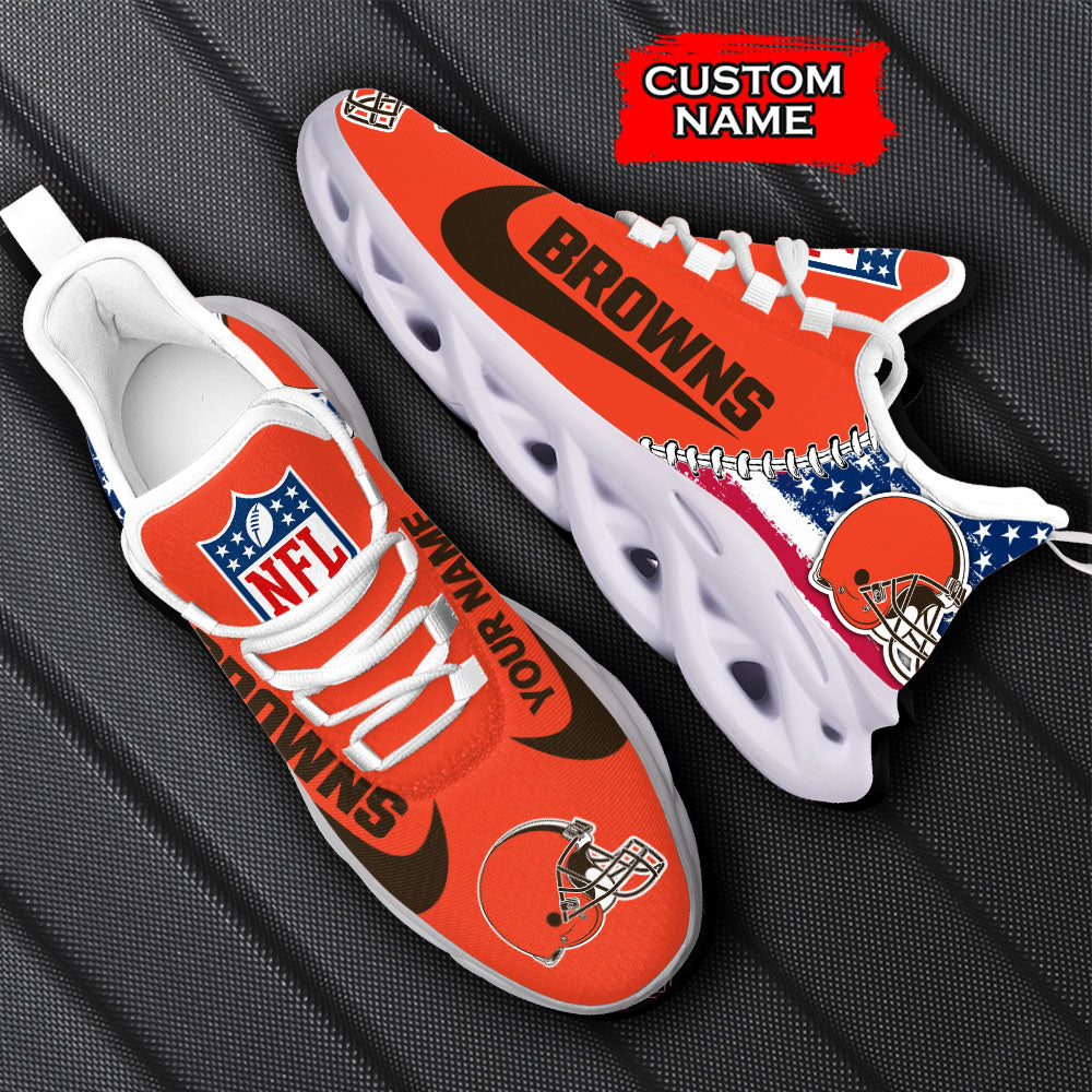 Ideafootwear Cleveland Browns NFL Max Soul Shoes Sneakers For Men And Women