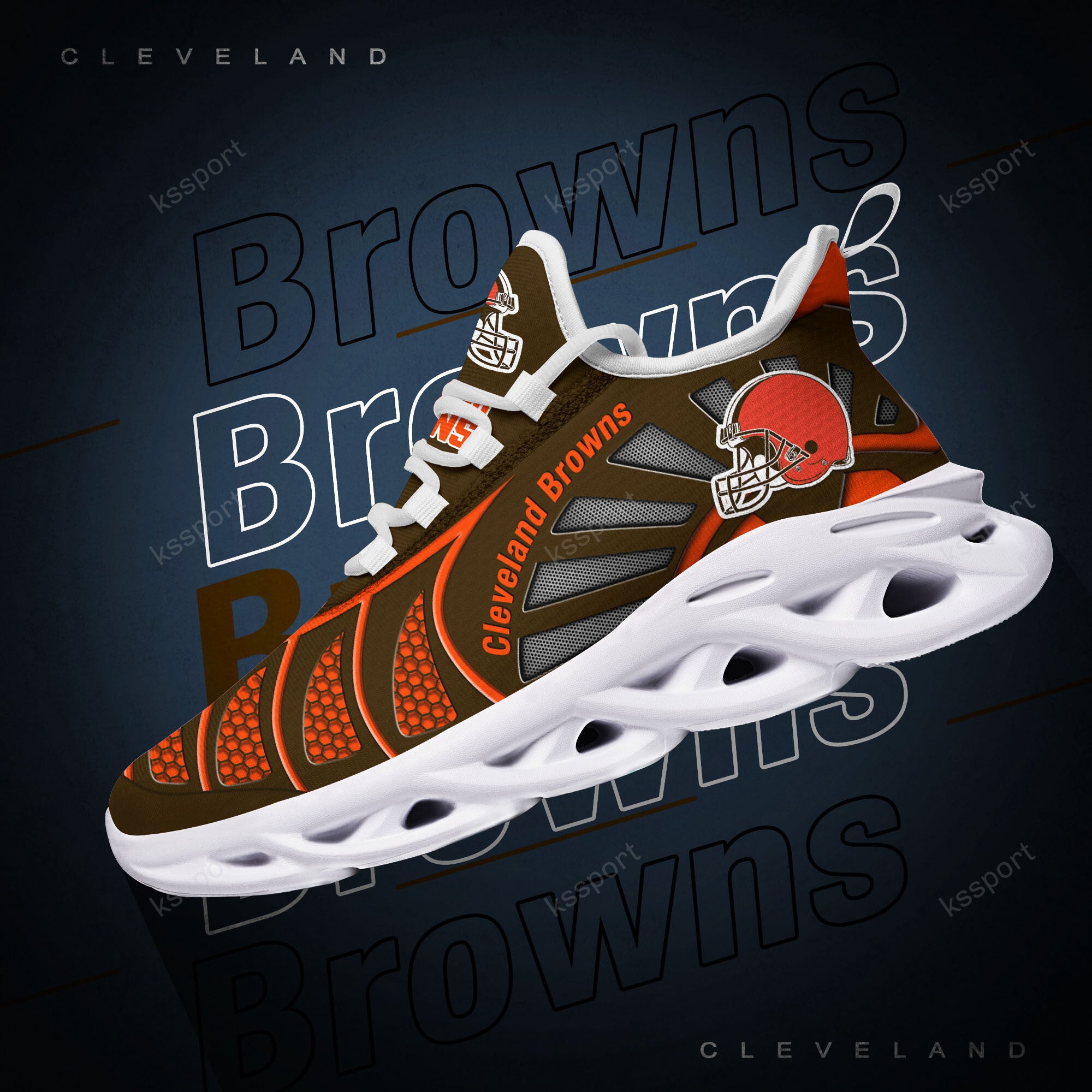 Ideafootwear Cleveland Browns NFL Max Soul Shoes Sneakers For Men And Women