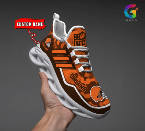 Ideafootwear Cleveland Browns NFL Max Soul Shoes Sneakers For Men And Women