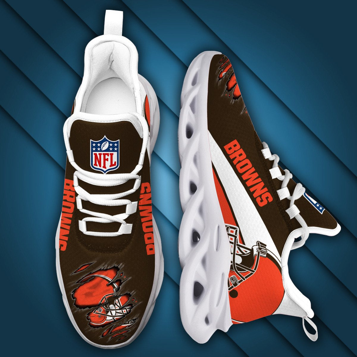 Ideafootwear Cleveland Browns NFL Max Soul Shoes Sneakers For Men And Women