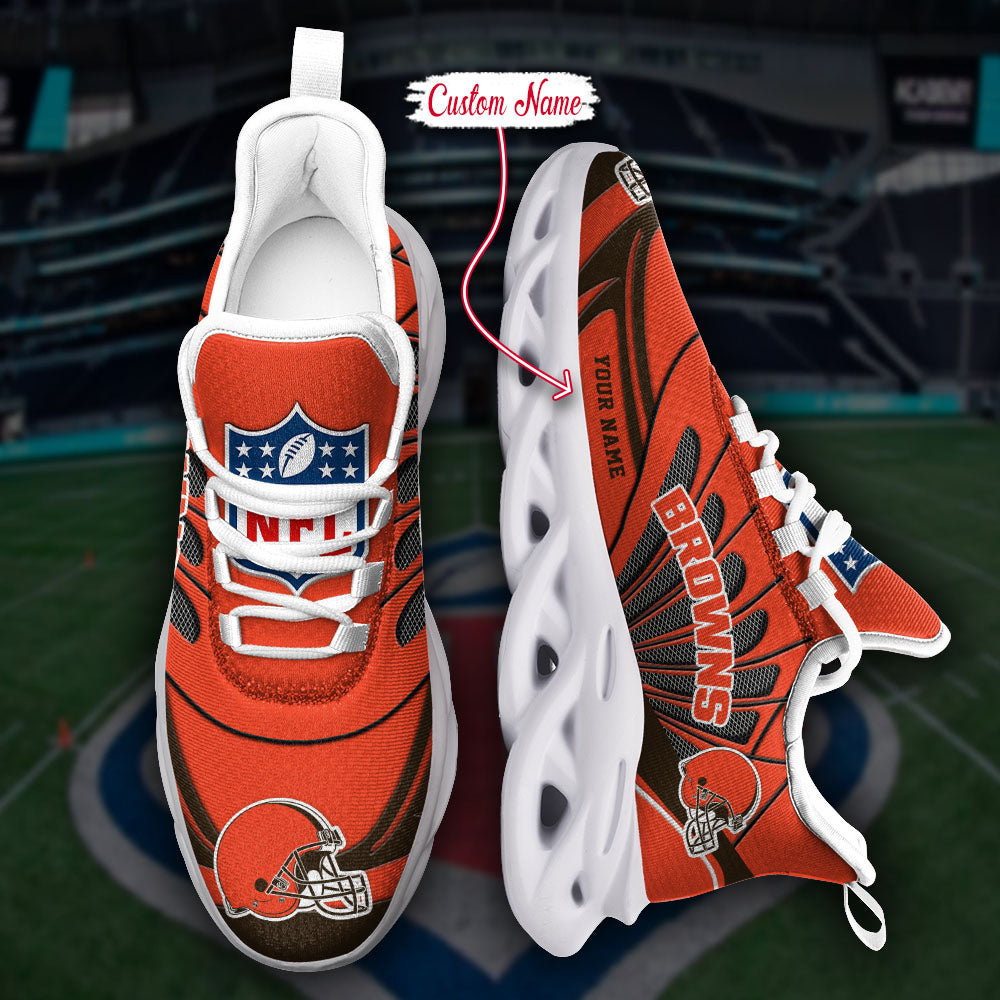 Ideafootwear Cleveland Browns NFL Max Soul Shoes Sneakers For Men And Women