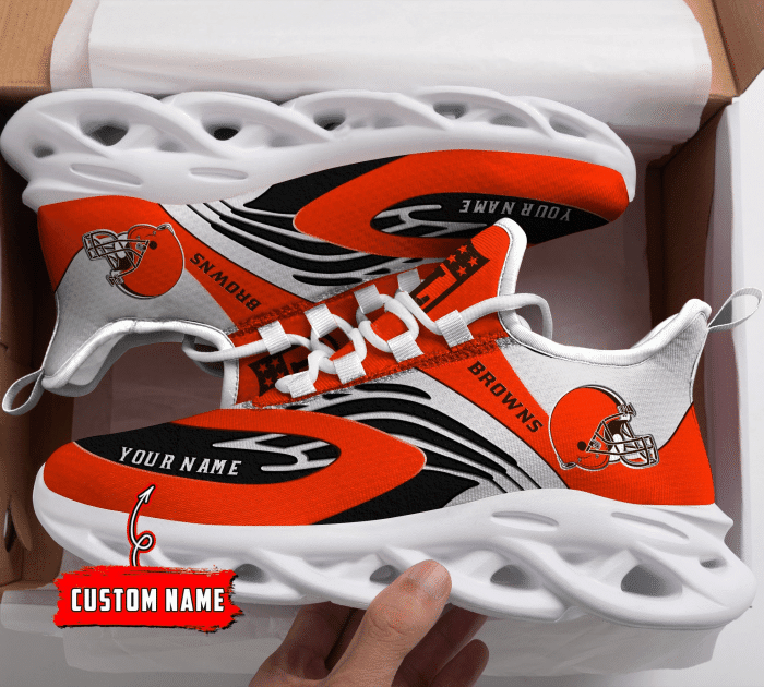 Ideafootwear Cleveland Browns NFL Max Soul Shoes Sneakers For Men And Women