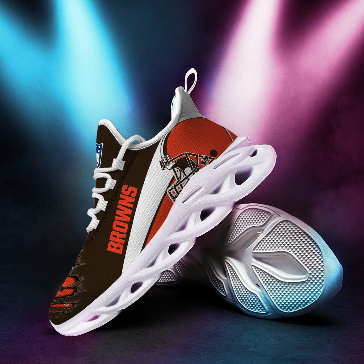 Ideafootwear Cleveland Browns NFL Max Soul Shoes Sneakers For Men And Women