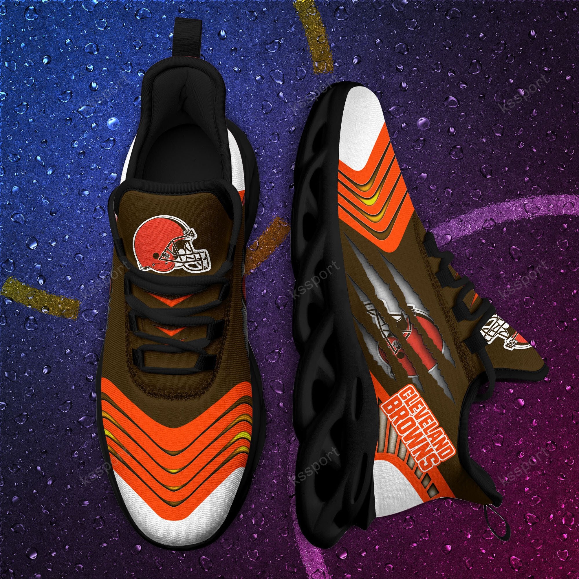 Ideafootwear Cleveland Browns NFL Max Soul Shoes Sneakers For Men And Women