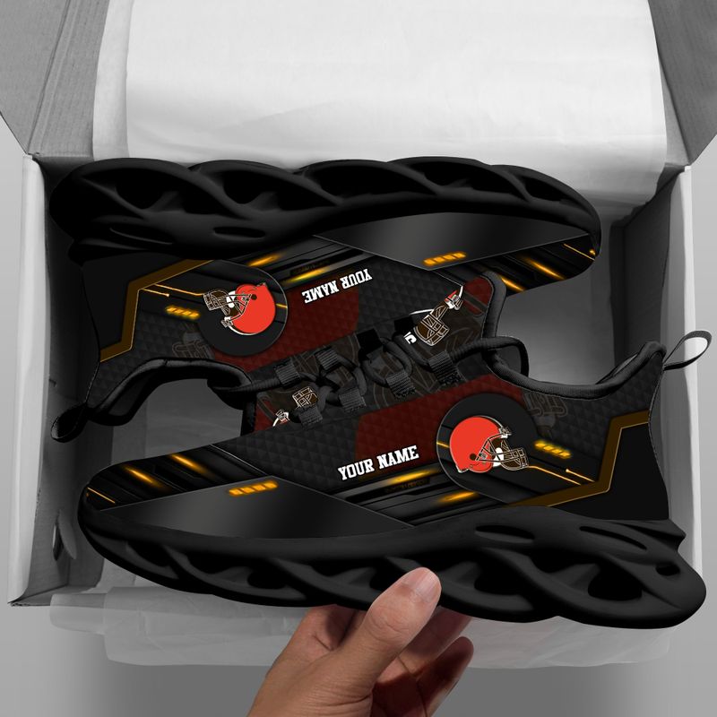 Ideafootwear Cleveland Browns NFL Max Soul Shoes Sneakers For Men And Women
