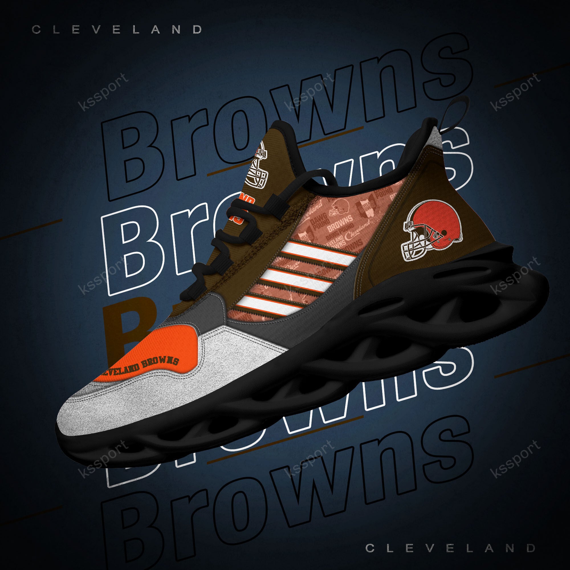 Ideafootwear Cleveland Browns NFL Max Soul Shoes Sneakers For Men And Women