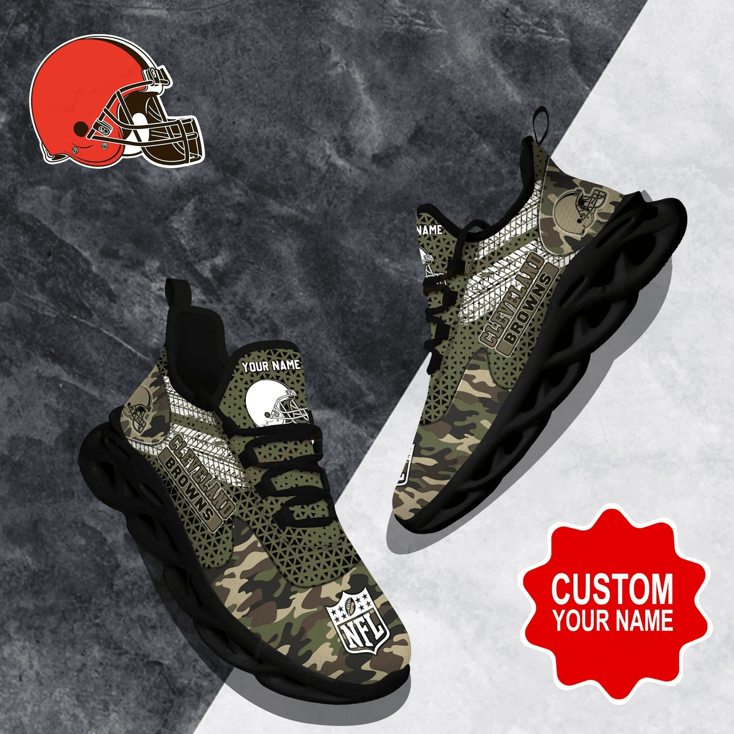 Ideafootwear Cleveland Browns NFL Max Soul Shoes Sneakers For Men And Women