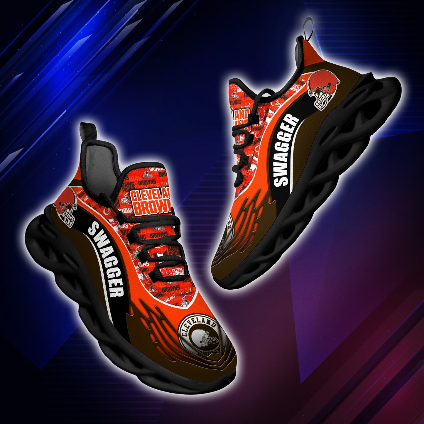 Ideafootwear Cleveland Browns NFL Max Soul Shoes Sneakers For Men And Women