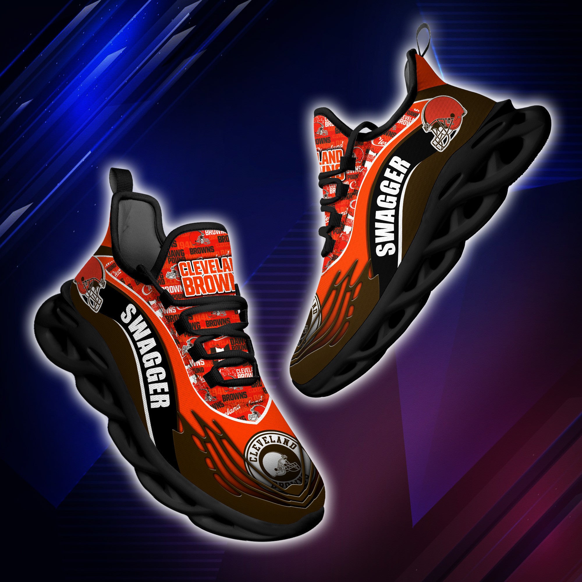 Ideafootwear Cleveland Browns NFL Max Soul Shoes Sneakers For Men And Women
