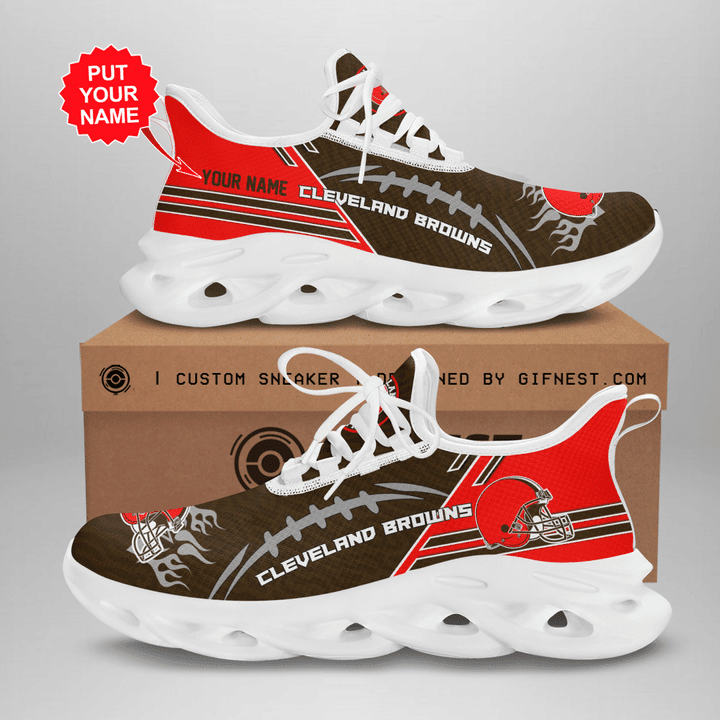 Ideafootwear Cleveland Browns NFL Max Soul Shoes Sneakers For Men And Women