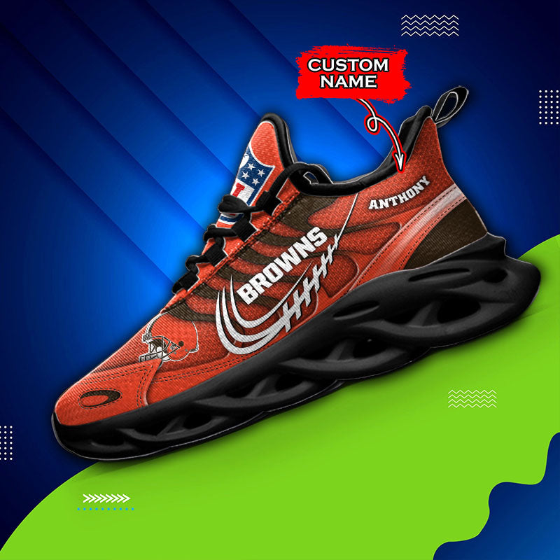 Ideafootwear Cleveland Browns NFL Max Soul Shoes Sneakers For Men And Women