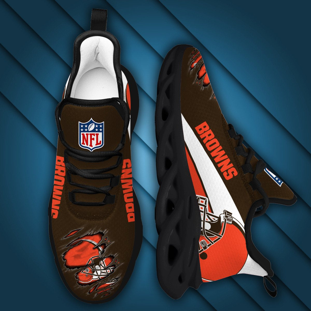 Ideafootwear Cleveland Browns NFL Max Soul Shoes Sneakers For Men And Women