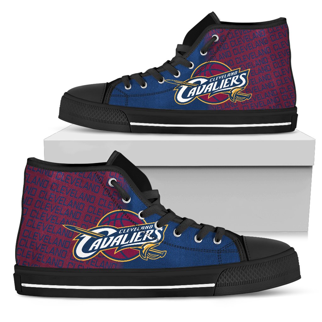 Ideafootwear Cleveland Cavaliers High Top Canvas Sneakers Shoes For Men And Women