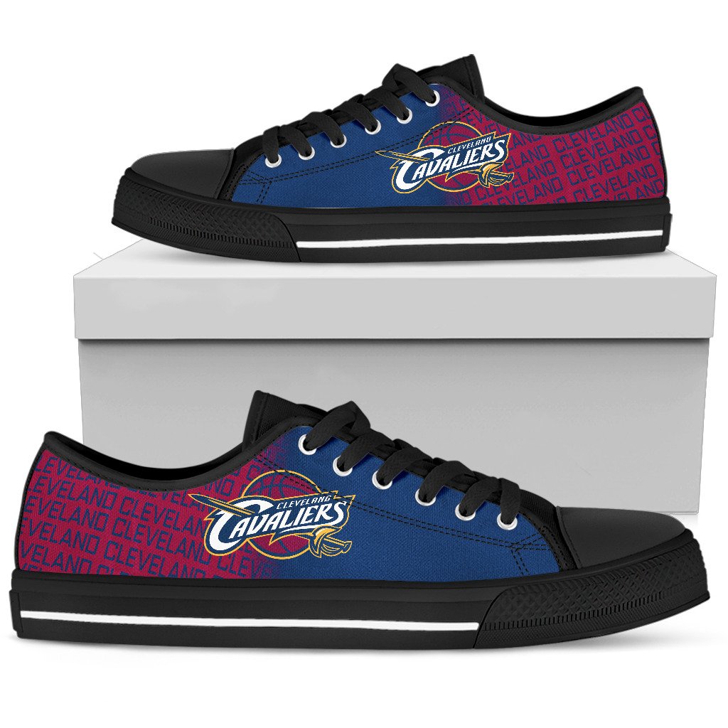 Ideafootwear Cleveland Cavaliers Low Top Canvas Sneakers Shoes For Men And Women