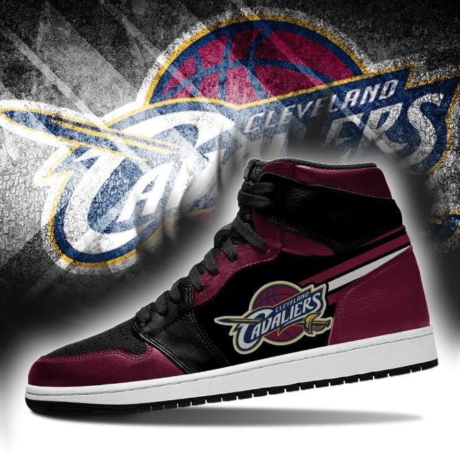 Ideafootwear Cleveland Cavaliers NBA AJ1 High Sneakers Shoes For Men And Women