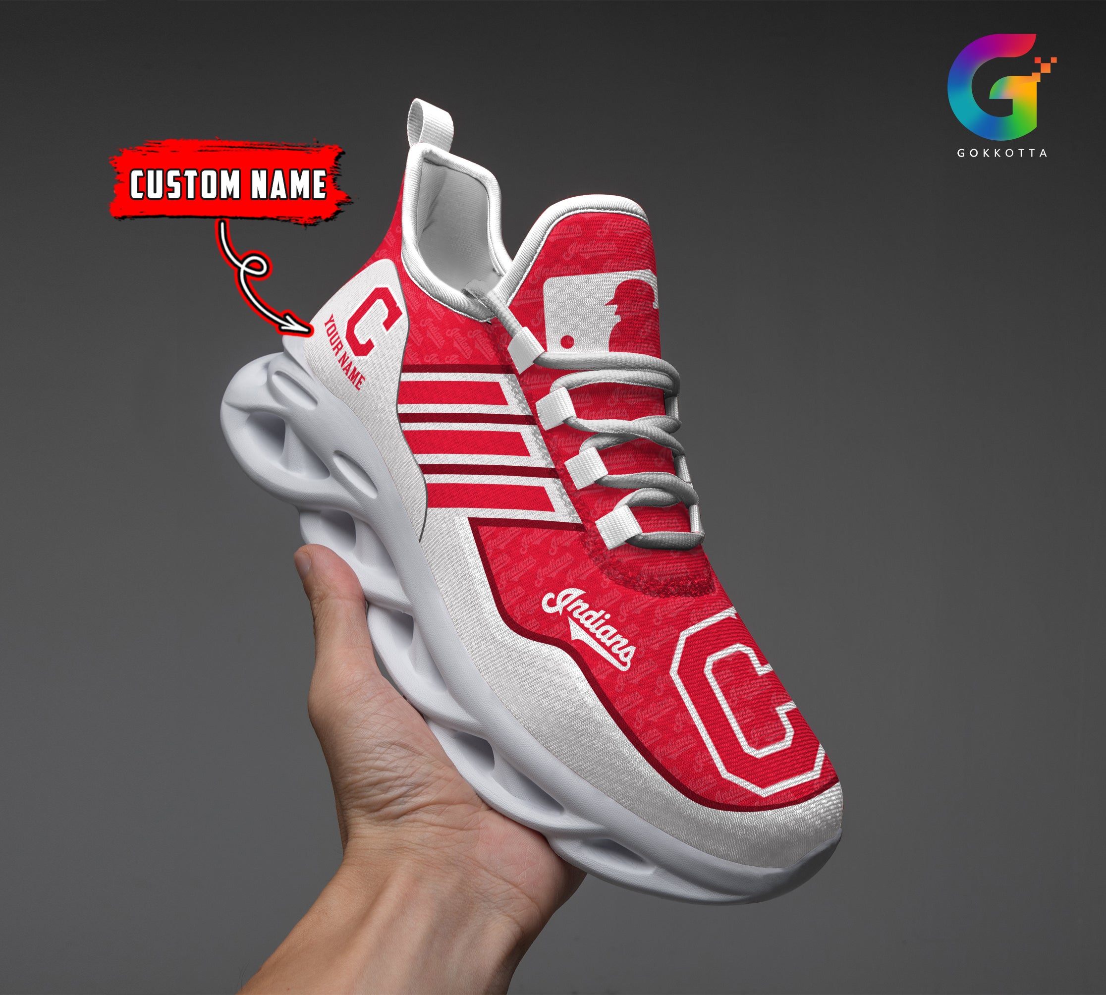 Ideafootwear Cleveland Indian MLB Max Soul Shoes Sneakers For Men And Women