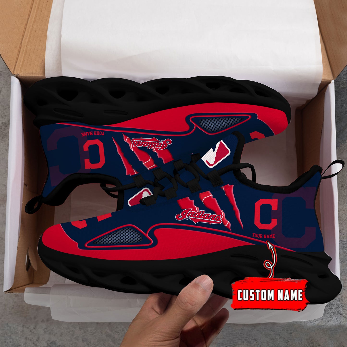 Ideafootwear Cleveland Indians Max Soul Shoes Sneakers For Men And Women
