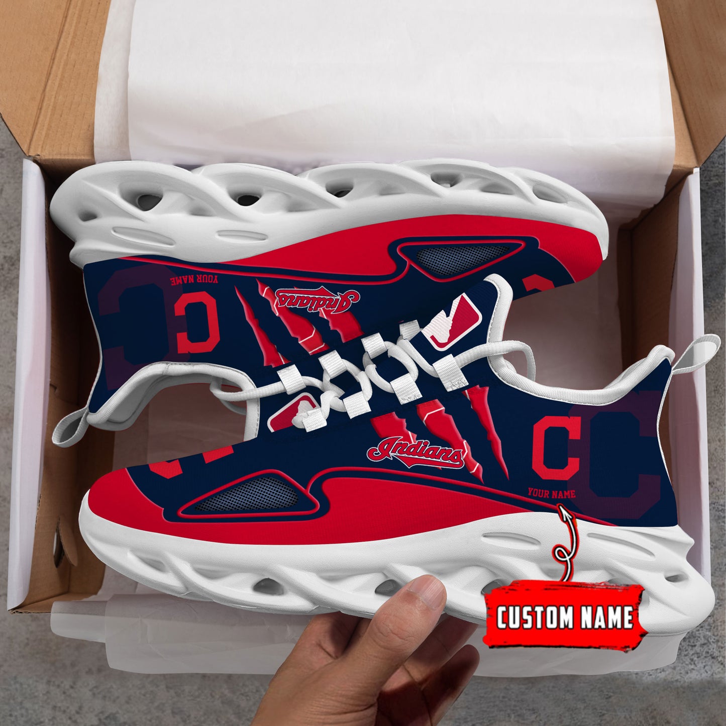 Ideafootwear Cleveland Indians Max Soul Shoes Sneakers For Men And Women