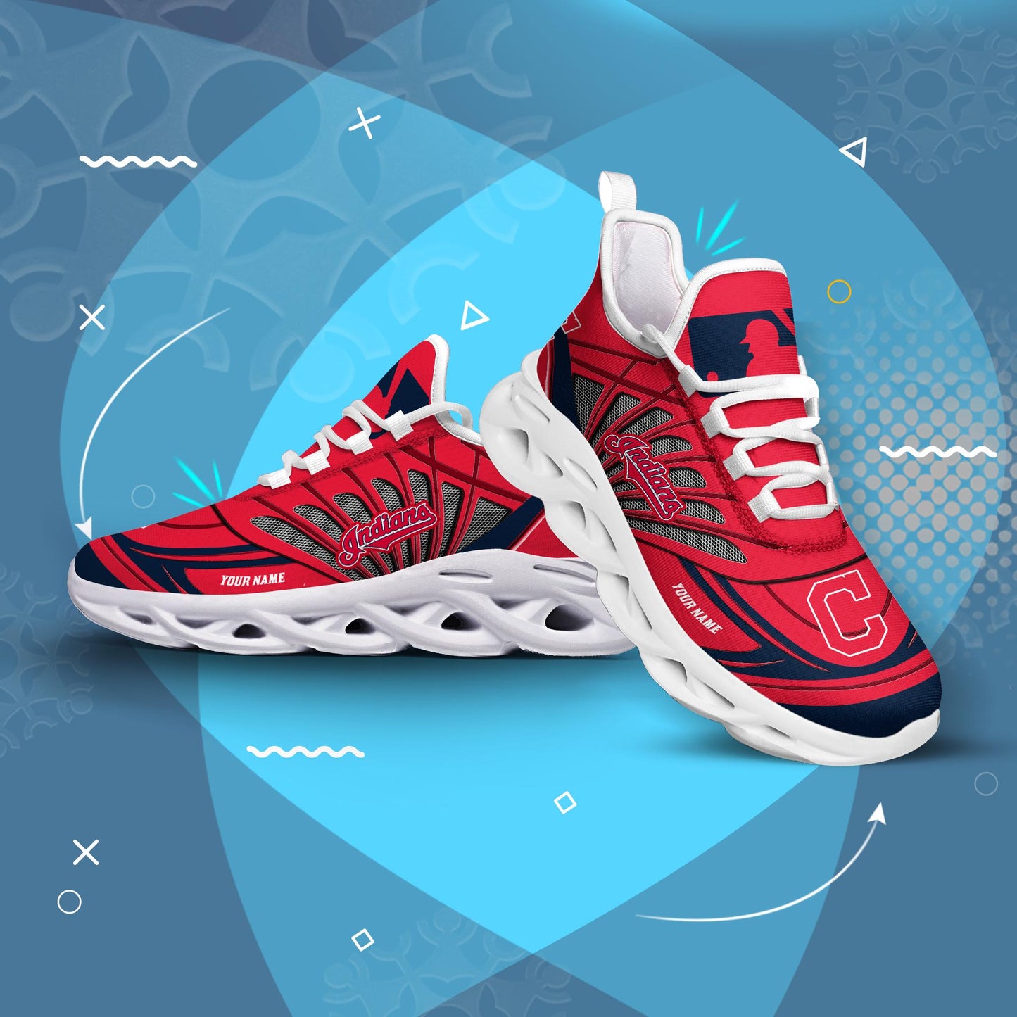 Ideafootwear Cleveland Indians Max Soul Shoes Sneakers For Men And Women