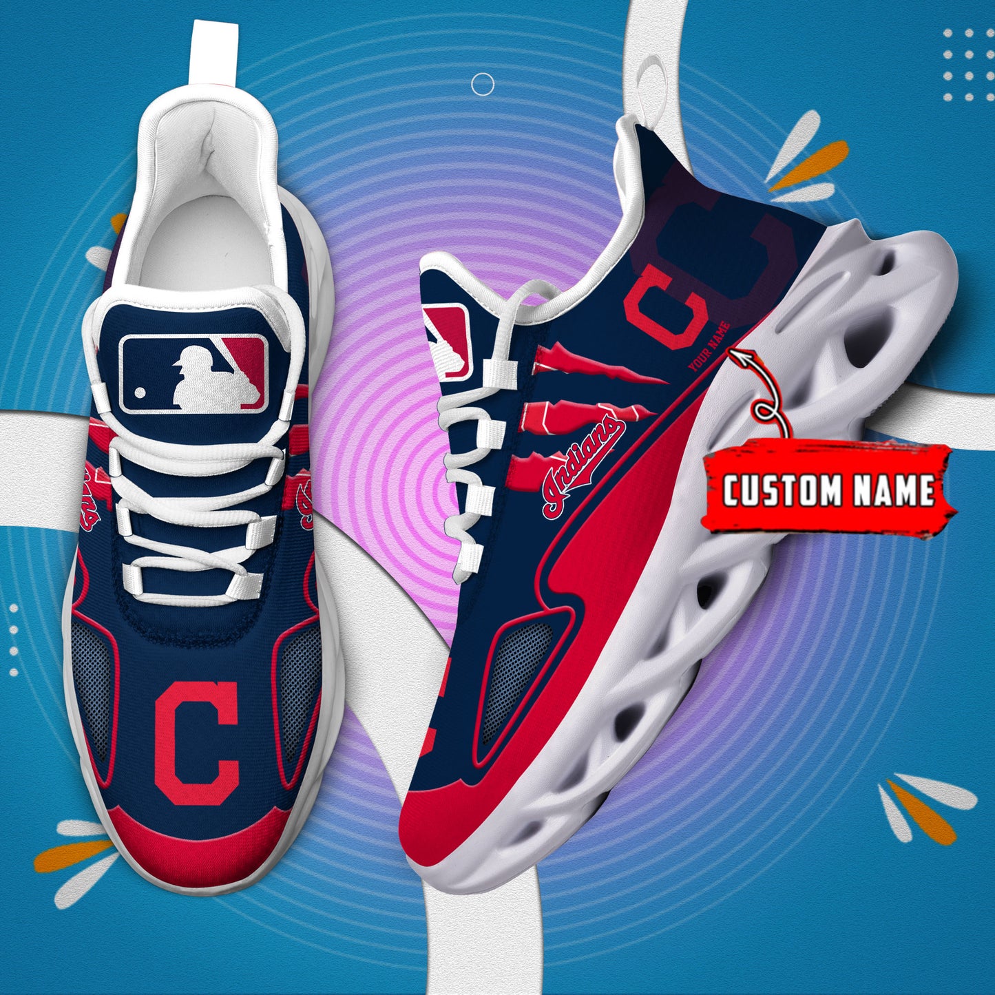 Ideafootwear Cleveland Indians Max Soul Shoes Sneakers For Men And Women